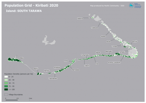 Population grid South Tarawa 2020