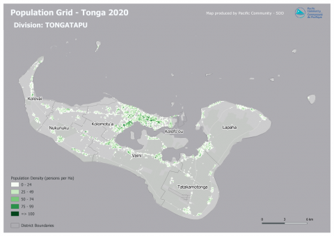 Population grid Tongatapu 2020
