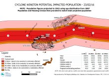 Cyclone Winston Potential Impacted Population